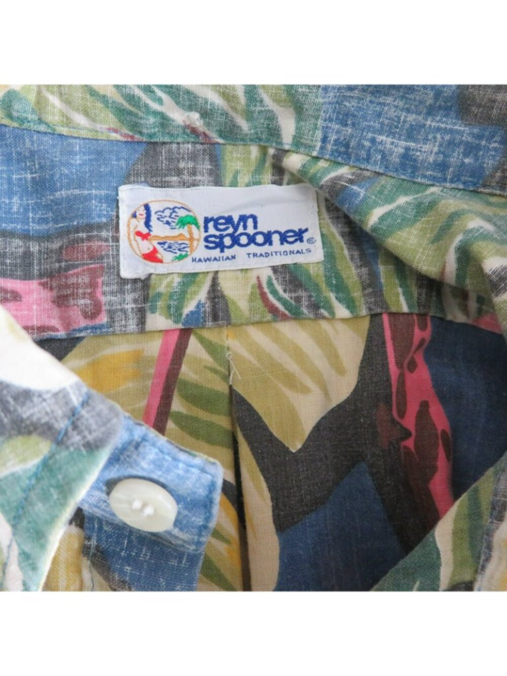Vintage Reyn Spooner Hawaiian Aloha Shirt Mens L ? Placket Reverse Print Cotton - Picture 9 of 10